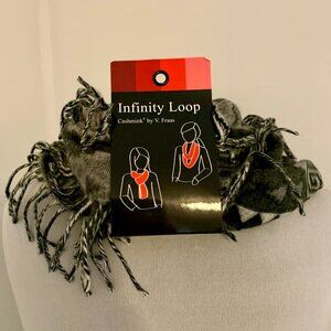 V. Fraas Cashmink Infinity Colorful Polka Dot Patchwork Colorblock Scarf